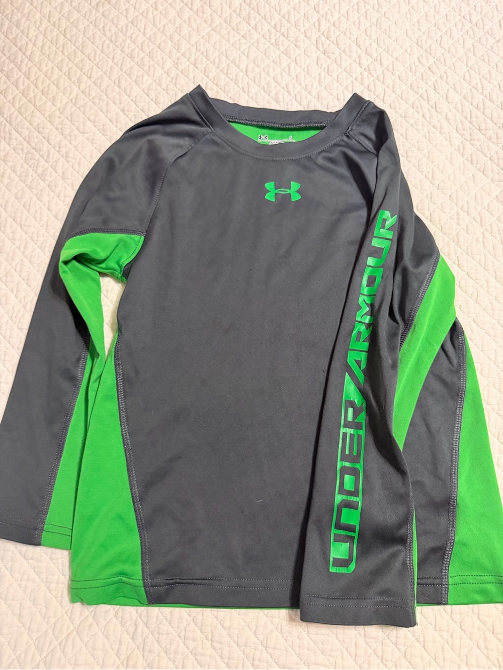 Under Armour Black and Green Boys' Athletic Long Sleeve Shirt